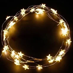 LED Star Lights 2M 5M Silver Wire Fairy String Lights Holiday Decoration Light for Christmas New Year's Holiday Decoration Lighting Battery Powered (without Battery)