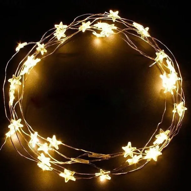 LED Star Lights 2M 5M Silver Wire Fairy String Lights Holiday Decoration Light for Christmas New Year's Holiday Decoration Lighting Battery Powered (without Battery)