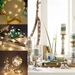 LED Star Lights 2M 5M Silver Wire Fairy String Lights Holiday Decoration Light for Christmas New Year's Holiday Decoration Lighting Battery Powered (without Battery)