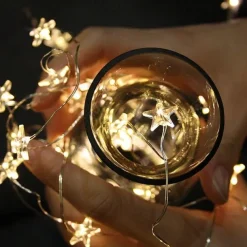 LED Star Lights 2M 5M Silver Wire Fairy String Lights Holiday Decoration Light for Christmas New Year's Holiday Decoration Lighting Battery Powered (without Battery)