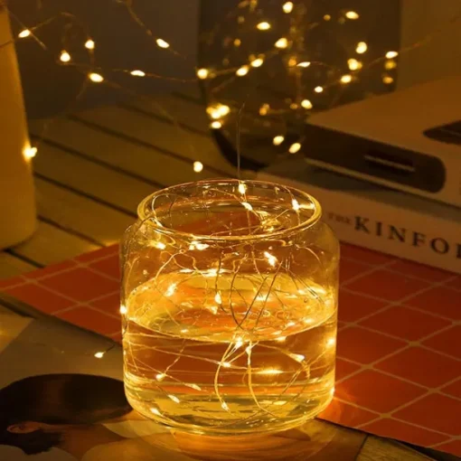 LED String Light Copper Wire String Lights with 3AA Battery Steady on Fairy Light Indoor Decoration