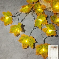 LED String Light Maple Leaf Fall LED Fairy String Lights 3M-20LEDs 1.5M-10LEDs Battery or USB Operation Garland Light Christmas/Halloween Party Home Garden Holiday Patio Decoration