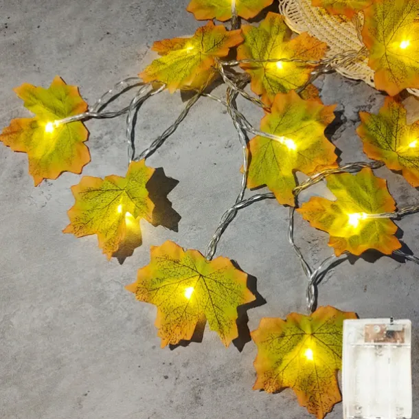 LED String Light Maple Leaf Fall LED Fairy String Lights 3M-20LEDs 1.5M-10LEDs Battery or USB Operation Garland Light Christmas/Halloween Party Home Garden Holiday Patio Decoration
