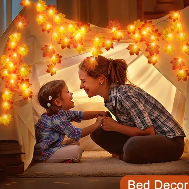 LED String Light Maple Leaf Fall LED Fairy String Lights 3M-20LEDs 1.5M-10LEDs Battery or USB Operation Garland Light Christmas/Halloween Party Home Garden Holiday Patio Decoration