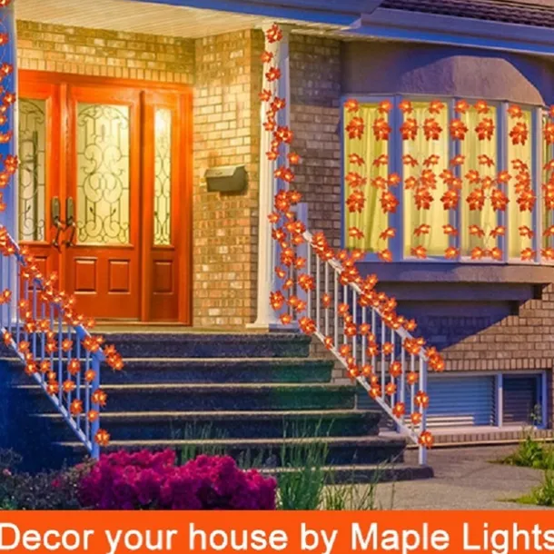 LED String Light Maple Leaf Fall LED Fairy String Lights 3M-20LEDs 1.5M-10LEDs Battery or USB Operation Garland Light Christmas/Halloween Party Home Garden Holiday Patio Decoration
