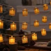 LED String Lights Christmas Lights Clearance Linen Cylindrical Nordic Design Battery Powered for Room Courtyard or Christmas Decorations Batteries Powered 1Set