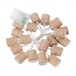 LED String Lights Christmas Lights Clearance Linen Cylindrical Nordic Design Battery Powered for Room Courtyard or Christmas Decorations Batteries Powered 1Set