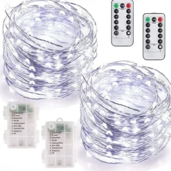 LED String Lights 5M 50LEDs with Remote Control Timer Waterproof Battery Operated Fairy String Lights for Indoor Outdoor Bedroom Christmas Decor Multi Color