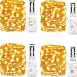 LED String Lights 5M 50LEDs with Remote Control Timer Waterproof Battery Operated Fairy String Lights for Indoor Outdoor Bedroom Christmas Decor Multi Color