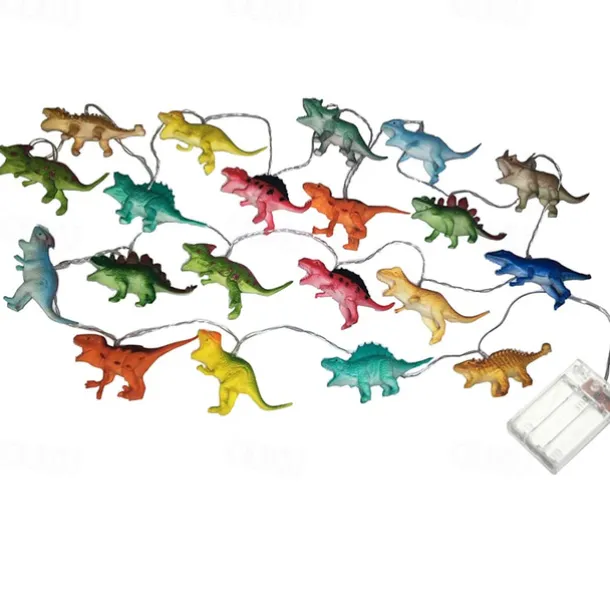 LED String Lights 1M 2M Jurassic Dinosaur Animal lights Warm White RGB White Christmas New Year's Creative Party Decorative Night Light Fairy Lights 1Set