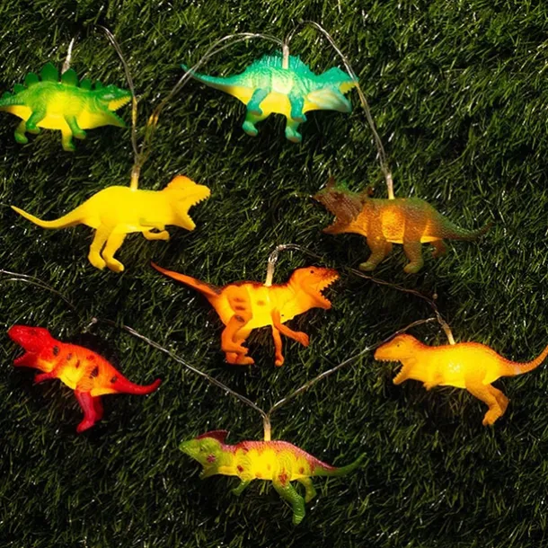 LED String Lights 1M 2M Jurassic Dinosaur Animal lights Warm White RGB White Christmas New Year's Creative Party Decorative Night Light Fairy Lights 1Set