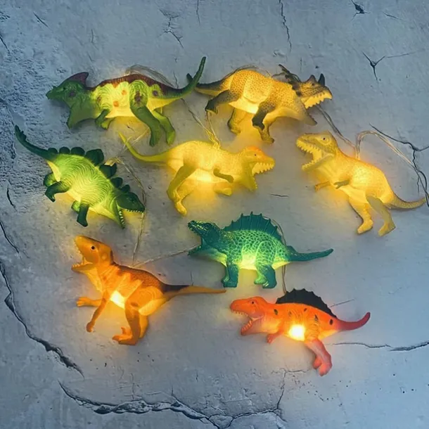 LED String Lights 1M 2M Jurassic Dinosaur Animal lights Warm White RGB White Christmas New Year's Creative Party Decorative Night Light Fairy Lights 1Set