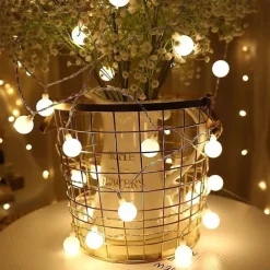 LED String Lights 3M-20LED 6M-40LED 10M-80LED Ball Lights USB Bulb Light String Waterproof Outdoor Wedding Christmas Holiday