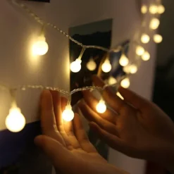 LED String Lights 3M-20LED 6M-40LED 10M-80LED Ball Lights USB Bulb Light String Waterproof Outdoor Wedding Christmas Holiday