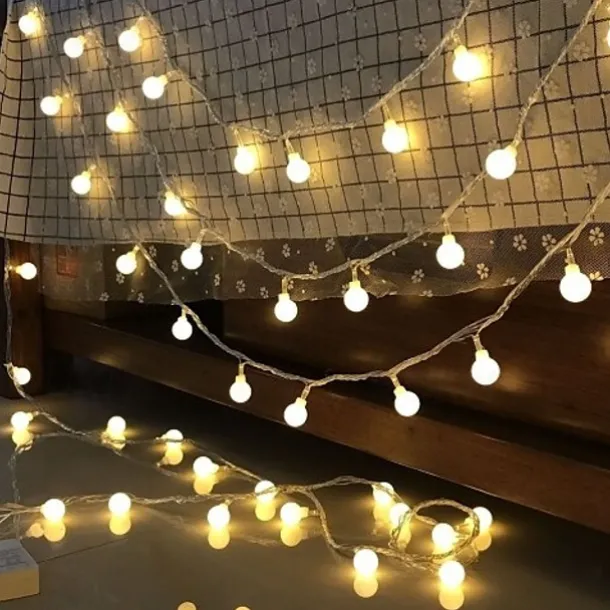 LED String Lights 3M-20LED 6M-40LED 10M-80LED Ball Lights USB Bulb Light String Waterproof Outdoor Wedding Christmas Holiday