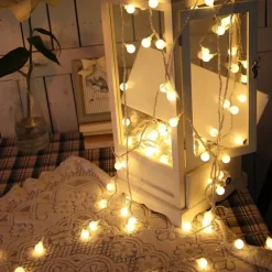 LED String Lights 3M-20LED 6M-40LED 10M-80LED Ball Lights USB Bulb Light String Waterproof Outdoor Wedding Christmas Holiday