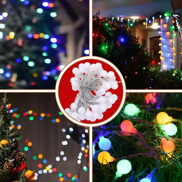 LED String Lights 3M-20LED 6M-40LED 10M-80LED Ball Lights USB Bulb Light String Waterproof Outdoor Wedding Christmas Holiday