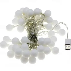 LED String Lights 3M-20LED 6M-40LED 10M-80LED Ball Lights USB Bulb Light String Waterproof Outdoor Wedding Christmas Holiday