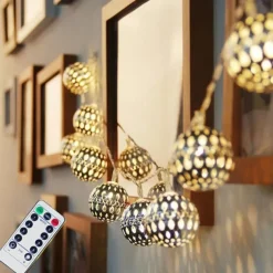 LED String Lights Remote Control 3M 20LEDs Wrought Iron Hollow String Light Waterproof Battery Box or USB Operation Ball Fairy Lights Christmas Wedding Party Garden Holiday Decoration