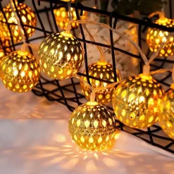 LED String Lights Remote Control 3M 20LEDs Wrought Iron Hollow String Light Waterproof Battery Box or USB Operation Ball Fairy Lights Christmas Wedding Party Garden Holiday Decoration