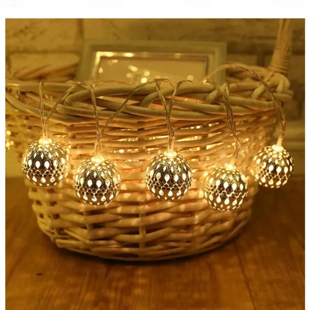 LED String Lights Remote Control 3M 20LEDs Wrought Iron Hollow String Light Waterproof Battery Box or USB Operation Ball Fairy Lights Christmas Wedding Party Garden Holiday Decoration