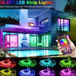 LED Strip Light 5050 SMD 20M/65.6FT Smart RGB Tape Rope Light Sync Music Light 16 Million Colors Changing Bluetooth APP Control W/ 40-Key Remote for Home Bedroom TV Car Xmas Decor (2x32.8FT)