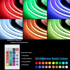 LED Strip Light Kit 16.4-65.6 ft Intelligent Bluetooth APP Controlled RGB Music Synchronized Color Changing with Timed DIY Bedroom Decoration for Holiday Party Bedroom Children's Room Decoration