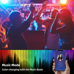 LED Strip Light Kit 16.4-65.6 ft Intelligent Bluetooth APP Controlled RGB Music Synchronized Color Changing with Timed DIY Bedroom Decoration for Holiday Party Bedroom Children's Room Decoration