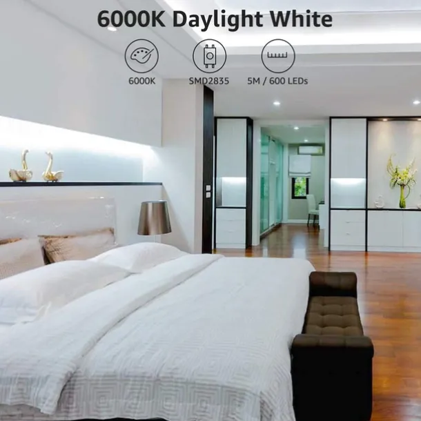 LED Strip Light 10M 32.8 ft 24V High-end LED Strip Lights Kit High Density 1200 LEDs 2835 SMD LED 72W CRI 80 DC24V LED Tape Lights for Under Cabinet Kitchen Commercial Lighting Project