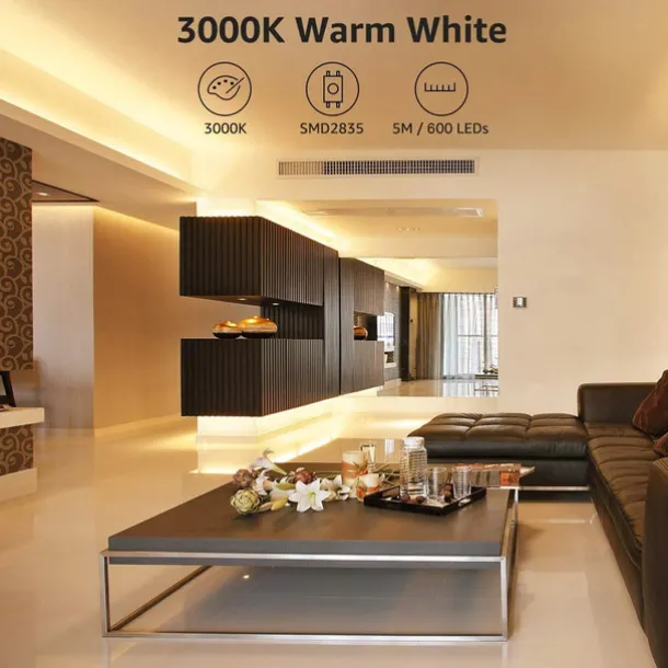 LED Strip Light 10M 32.8 ft 24V High-end LED Strip Lights Kit High Density 1200 LEDs 2835 SMD LED 72W CRI 80 DC24V LED Tape Lights for Under Cabinet Kitchen Commercial Lighting Project