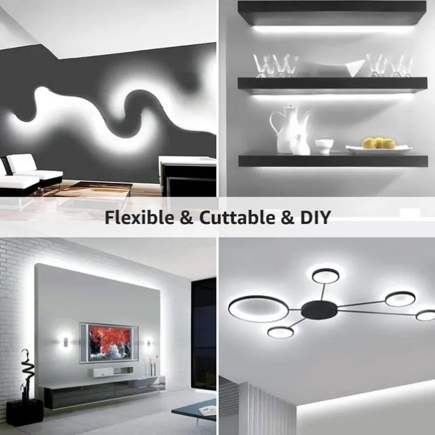 LED Strip Light 10M 32.8 ft 24V High-end LED Strip Lights Kit High Density 1200 LEDs 2835 SMD LED 72W CRI 80 DC24V LED Tape Lights for Under Cabinet Kitchen Commercial Lighting Project