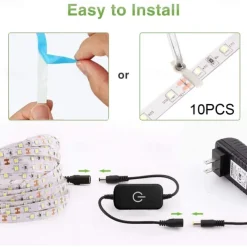 LED Strip Light 10M 32.8 ft 24V High-end LED Strip Lights Kit High Density 1200 LEDs 2835 SMD LED 72W CRI 80 DC24V LED Tape Lights for Under Cabinet Kitchen Commercial Lighting Project