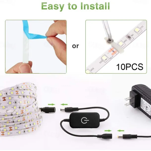 LED Strip Light 10M 32.8 ft 24V High-end LED Strip Lights Kit High Density 1200 LEDs 2835 SMD LED 72W CRI 80 DC24V LED Tape Lights for Under Cabinet Kitchen Commercial Lighting Project