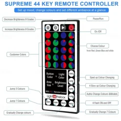 LED Strip Lights Flexible RGB 5M Tiktok Lights 300 LEDs 2835 8mm IR 44Key Remote Control Linkable Self-adhesive Color-changing