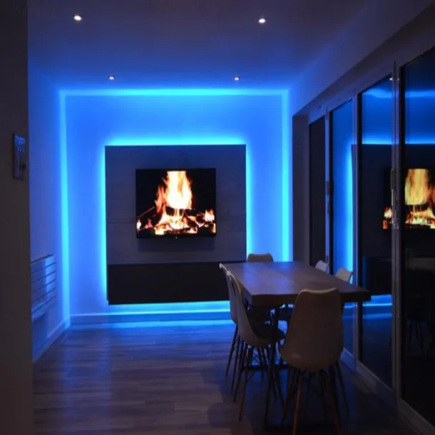 LED Strip Lights Flexible RGB 5M Tiktok Lights 300 LEDs 2835 8mm IR 44Key Remote Control Linkable Self-adhesive Color-changing