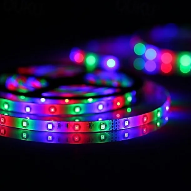 LED Strip Lights Flexible RGB 5M Tiktok Lights 300 LEDs 2835 8mm IR 44Key Remote Control Linkable Self-adhesive Color-changing
