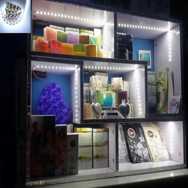 LED Strip Lights 1M Flexible Tiktok Lights 60 LEDs 2835 SMD 8mm Warm White White Cuttable Decorative Self-adhesive AA Batteries Powered Set