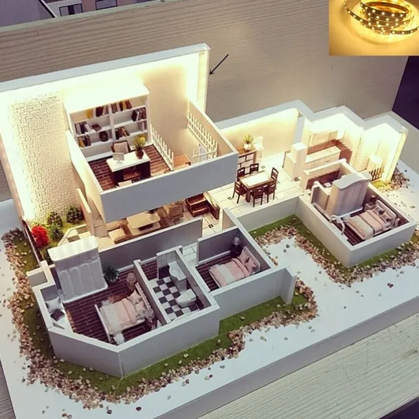 LED Strip Lights 1M Flexible Tiktok Lights 60 LEDs 2835 SMD 8mm Warm White White Cuttable Decorative Self-adhesive AA Batteries Powered Set