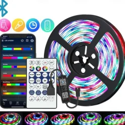 LED Strip Lights 1m-30m RGBIC WS2812b Bluetooth App Control Chasing Effect Lights Flexible Tape Diode Ribbon TV BackLight Room Decorate