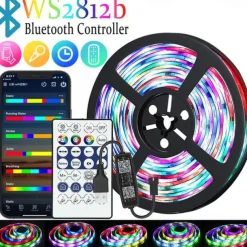 LED Strip Lights 1m-30m RGBIC WS2812b Bluetooth App Control Chasing Effect Lights Flexible Tape Diode Ribbon TV BackLight Room Decorate