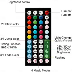 LED Strip Lights Music Sync 300LEDs 10M RGB LED Light Strip For Room Lighting SMD 5050 Color Changing Tape Lights Kit With LED Controller Flexible LED Strip For Home Kitchen DC12V