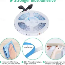 LED Strip Lights Smart Lights 5M 10M Light Sets RGB Tiktok Lights 150 300 LEDs SMD5050 10mm 1Set Mounting Bracket 1 set RGB APP Control Self-adhesive 12V