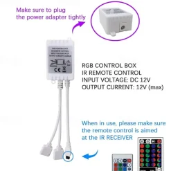 LED Strip Lights (2x5M)10M 32.8ft 2835 RGB 600LEDs 8mm Strips Lighting Flexible Color Changing with 44 Key IR Remote Ideal for Home Kitchen Christmas TV Back Lights DC 12V