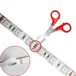 LED Strip Lights (2x5M)10M 32.8ft 2835 RGB 600LEDs 8mm Strips Lighting Flexible Color Changing with 44 Key IR Remote Ideal for Home Kitchen Christmas TV Back Lights DC 12V