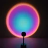 LED Sunset Projector Lamp Tiktok Lights USB Operation Rainbow Night Light Atmosphere Table Lamp Living Room Bedroom Coffee Store Background Wall Decoration Colorful Lights