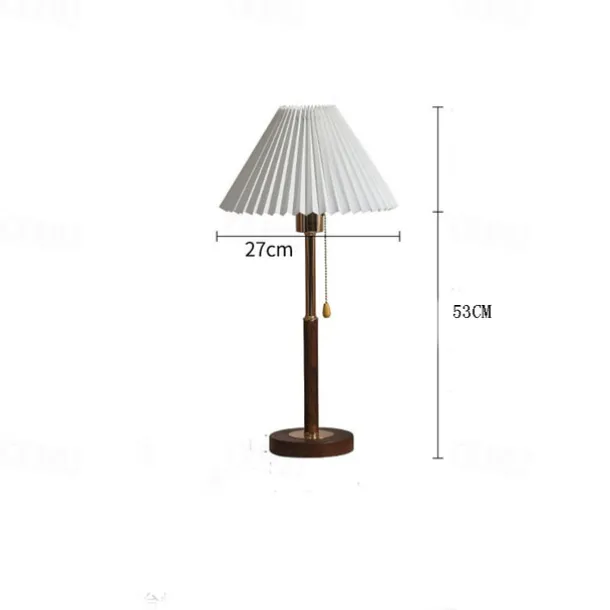 LED Table Lamp 14.8" Tall Matt Black Wood Metal Oatmeal Cloth Cone Drum Shade for Living Room House Nightstand Home