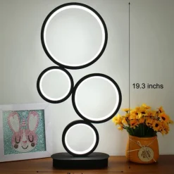 LED Table Lamp Black Modern Dimmable Bedside Table Lamp 18W 3 Color Modes Applicable to Living Room Bedroom Office Bedside Cabinet and Bookcase