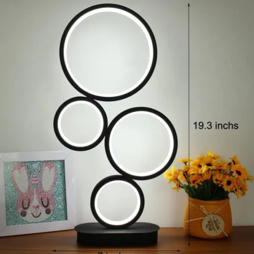 LED Table Lamp Black Modern Dimmable Bedside Table Lamp 18W 3 Color Modes Applicable to Living Room Bedroom Office Bedside Cabinet and Bookcase