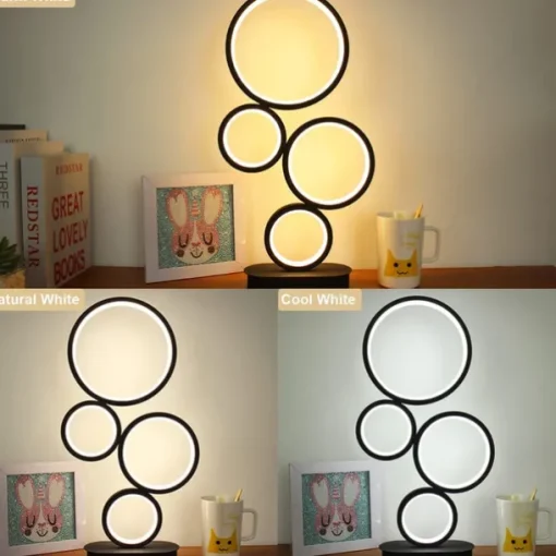 LED Table Lamp Black Modern Dimmable Bedside Table Lamp 18W 3 Color Modes Applicable to Living Room Bedroom Office Bedside Cabinet and Bookcase