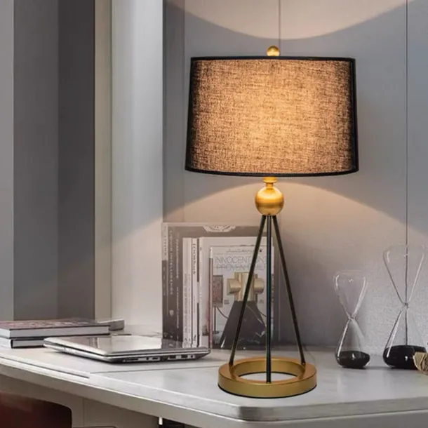 LED Table Lamp Fabric Shade Iron, 5W 24.6" Desk Lamp for Living Room Office Bedroom Bedside Table Lamp Simple Modern Decorative Study Living Room Romantic Warm Iron Fabric Night Light